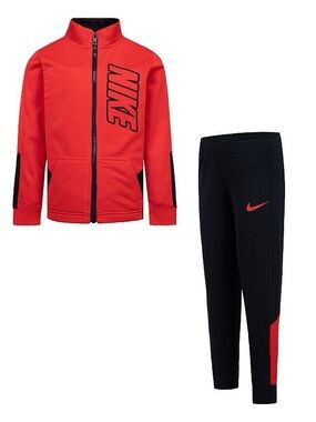 Nike Red and Black Kids' Zip Track Jacket & Pants Set 3T